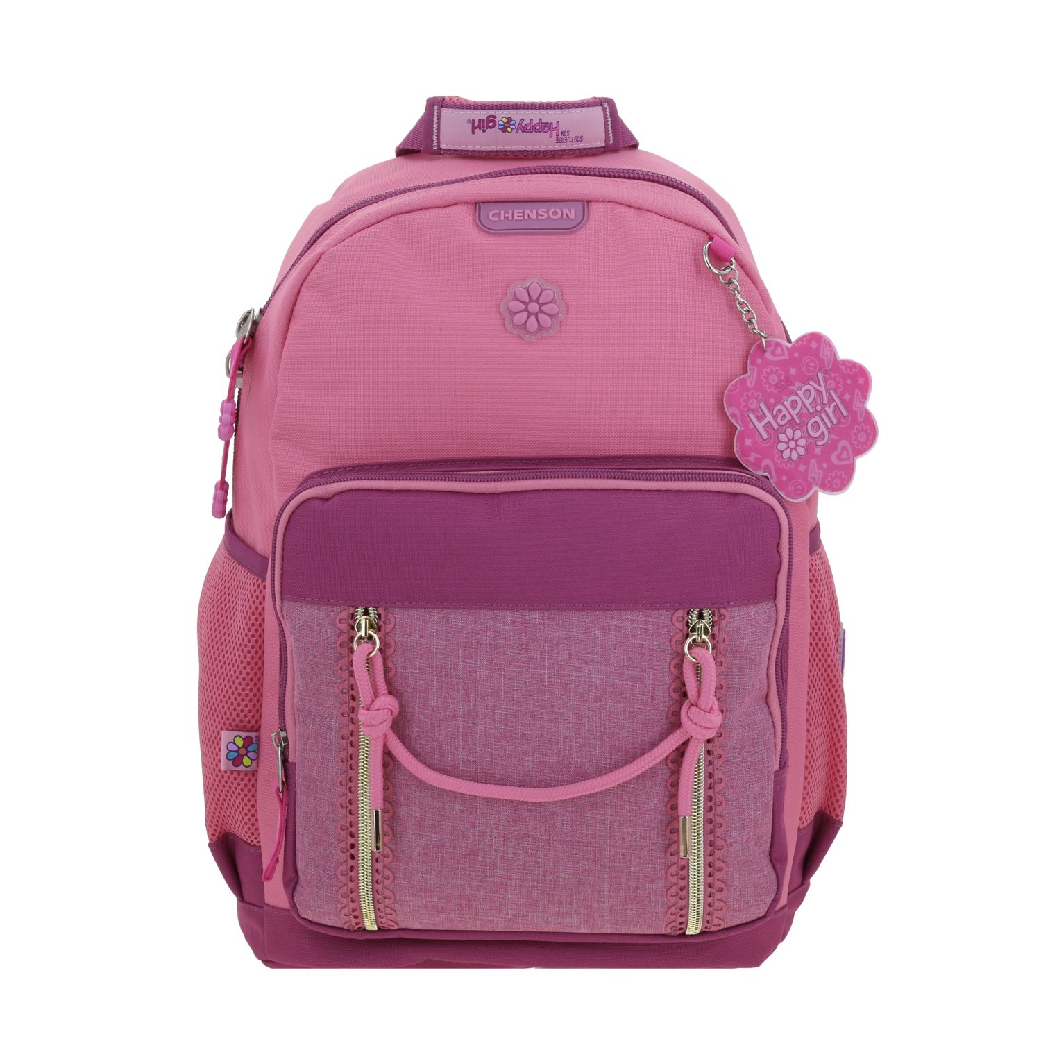 Mochila escolar para niña Happy Girl by Chenson en color rosa – Ideal para primaria