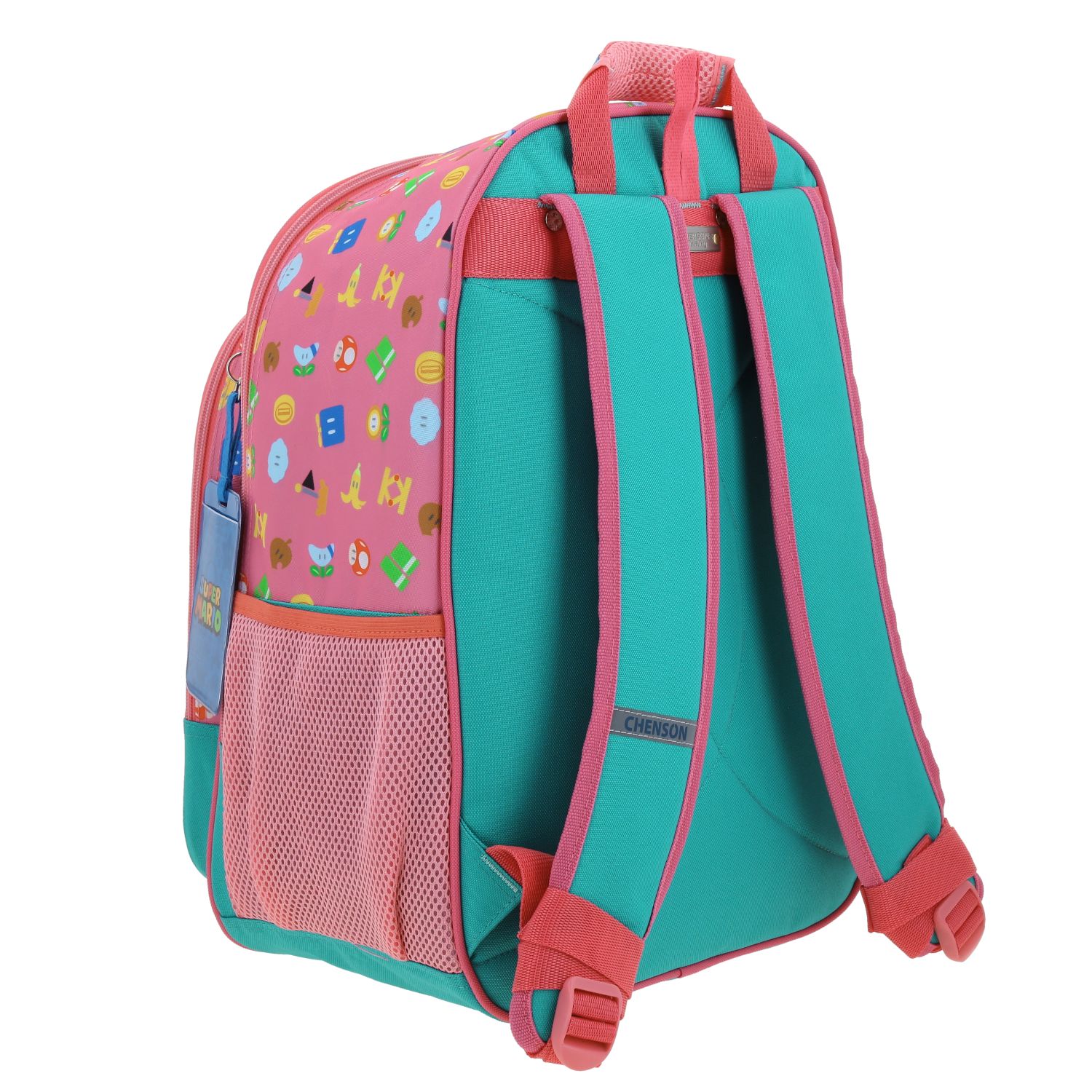 Mochila escolar para niña Mario Bros by Chenson rosa con amplio espacio 3