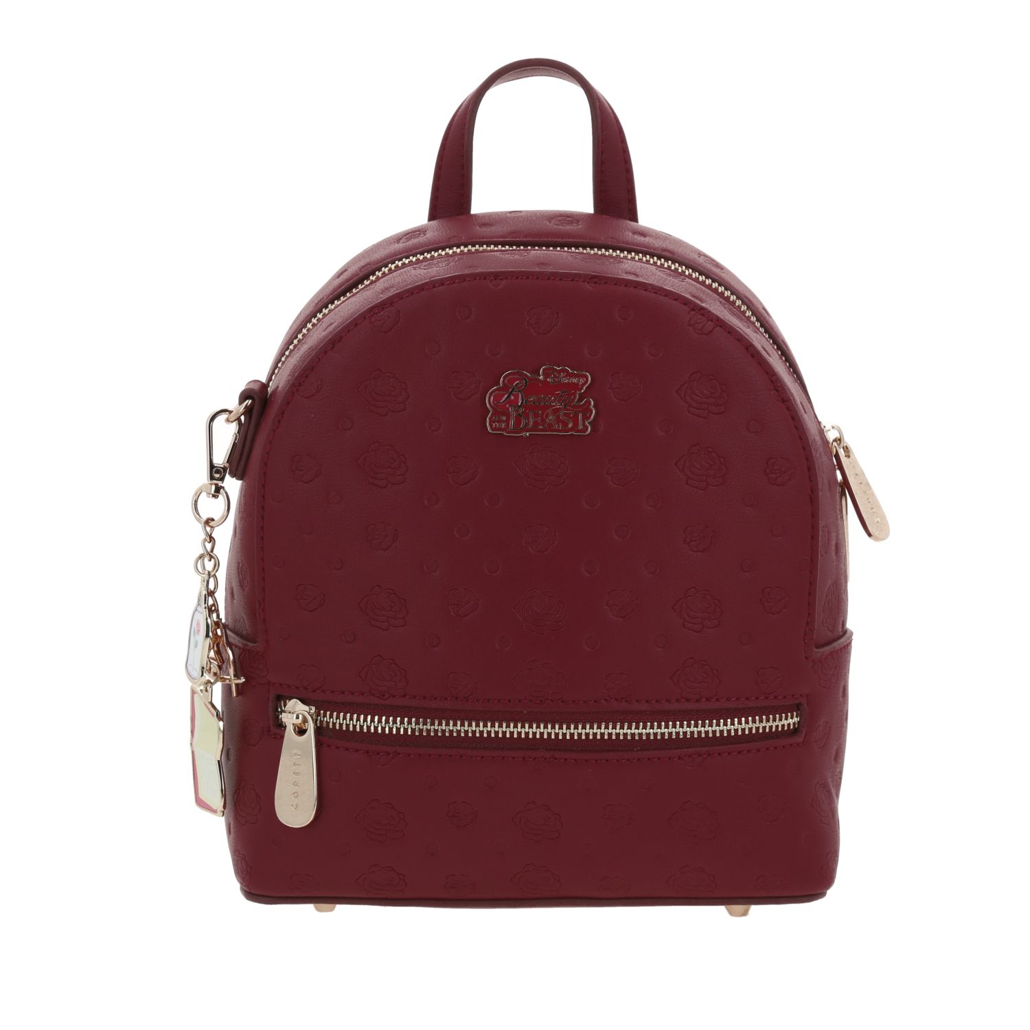 Mochila escolar para niña Princesas by Chenson color magenta con múltiples bolsillos