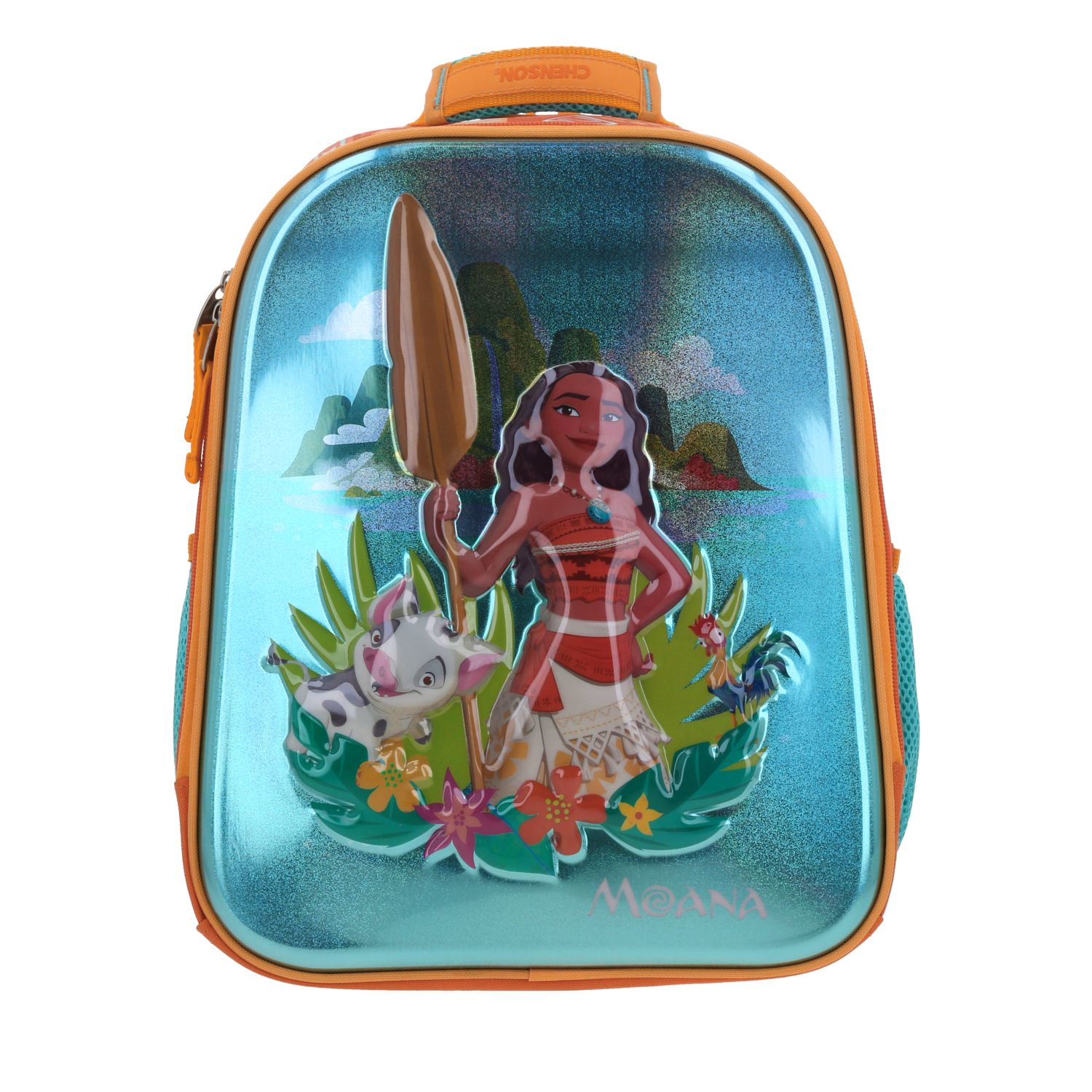 Mochila escolar para niña Princesas by Chenson en color naranja – Diseño divertido