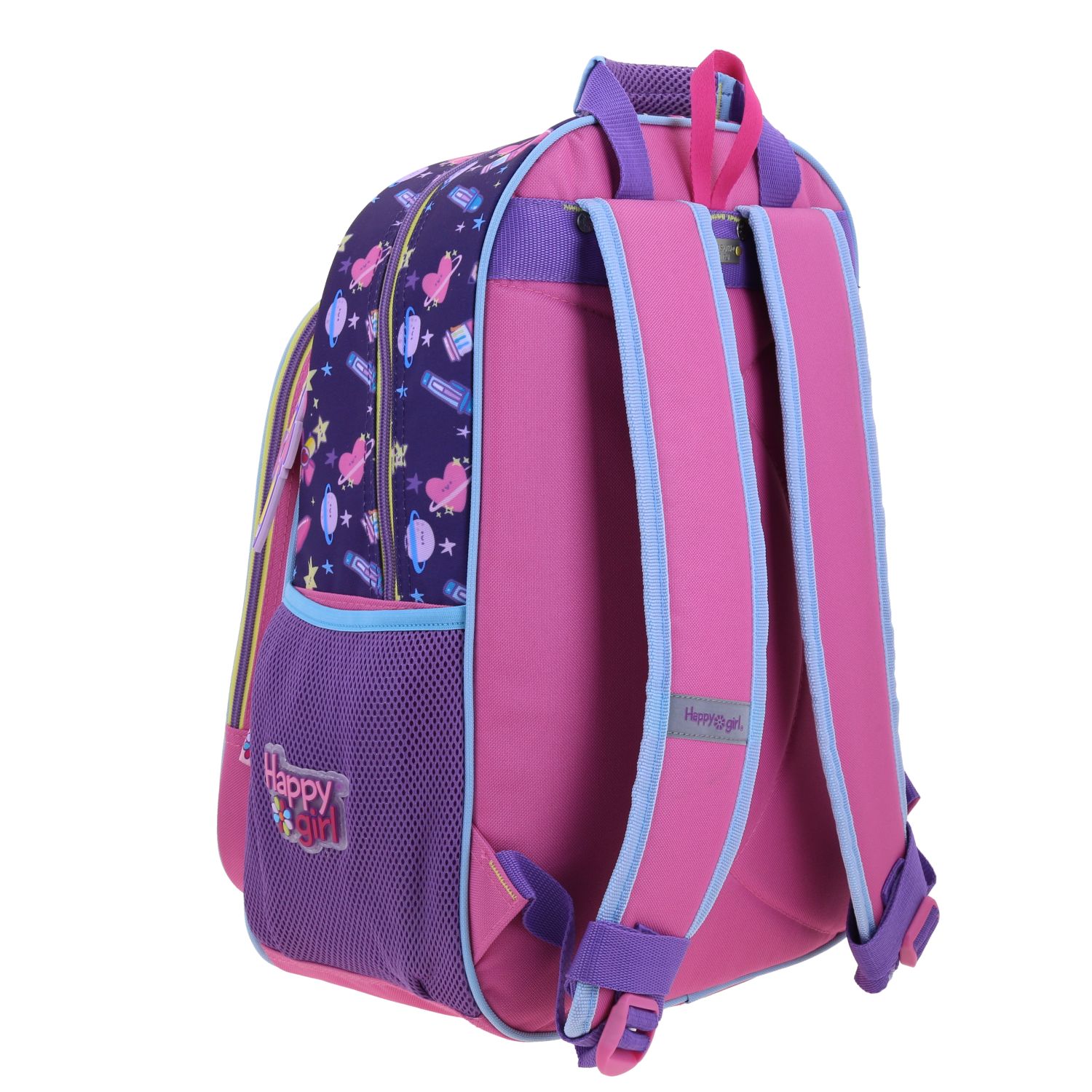 Mochila escolar para niña Vania Bachur by Chenson rosa con amplio compartimento 3