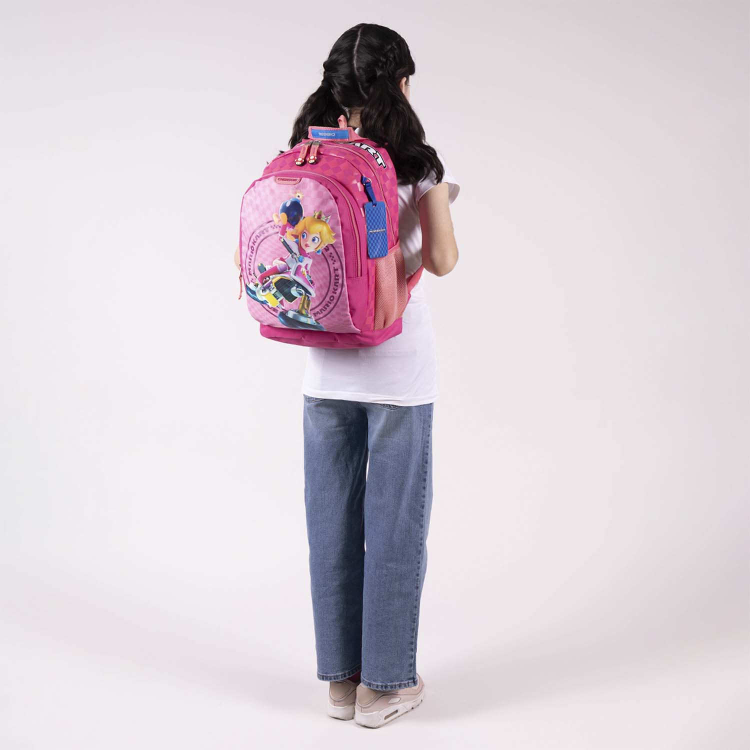 Mochila escolar para niño Mario Bros by Chenson fucsia con amplios compartimentos - vista 2