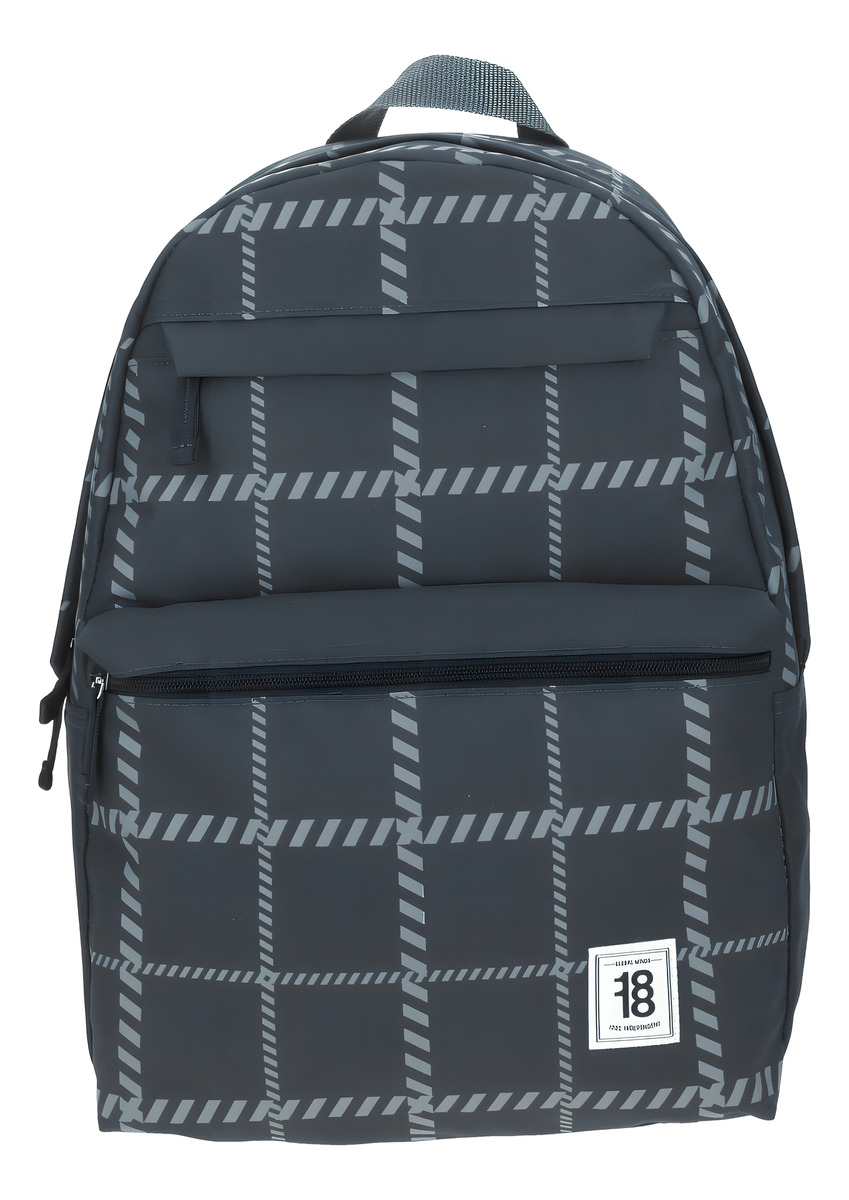 Mochila Girs Con Diseño De Cuadros 1818 Colors Color Gris Diseño De La Tela Liso 4