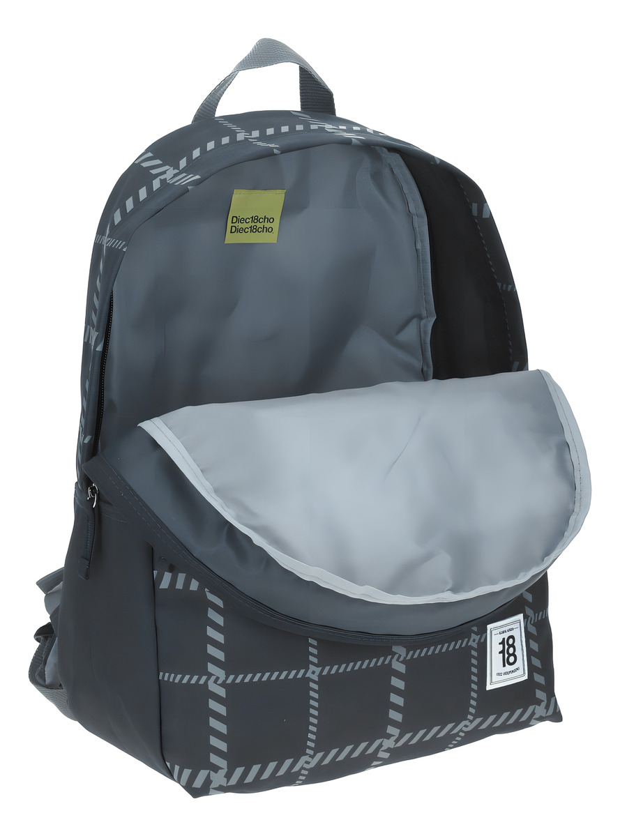 Mochila Girs Con Diseño De Cuadros 1818 Colors Color Gris Diseño De La Tela Liso - vista 2