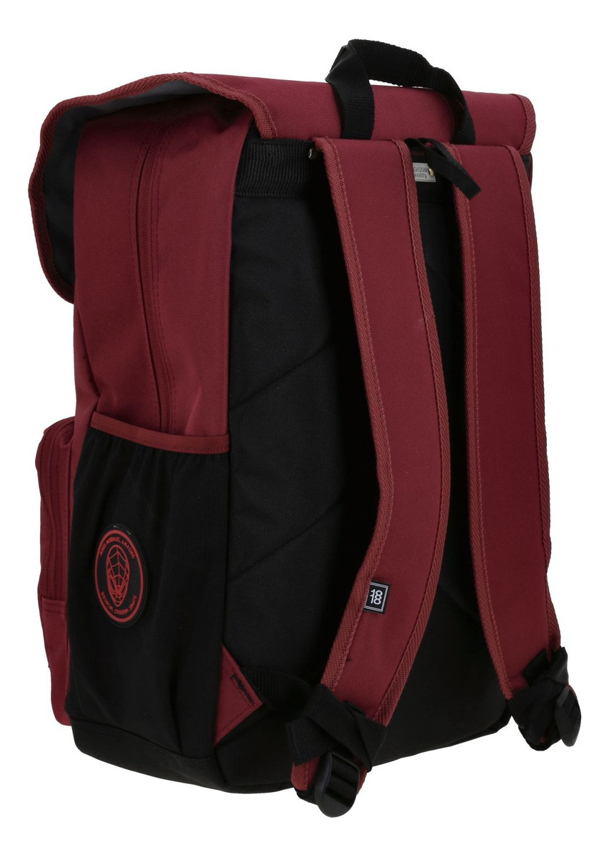 Mochila Grande Chenson Miles Morales Spiderman Paider Niño Color Rojo Diseño De La Tela Liso 4