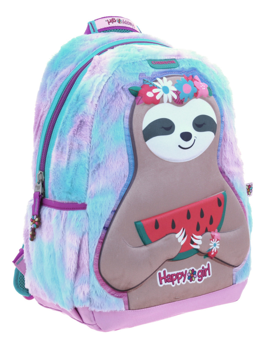 Mochila Grande Chenson Perezoso Peluche Happy Girl Loty Color Lila 2