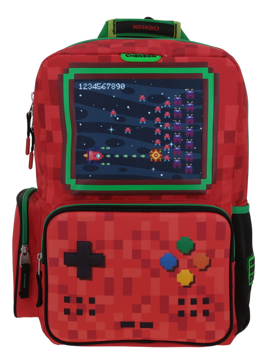 Mochila Grande Chenson Primaria Gamer Co70335-r Galaga