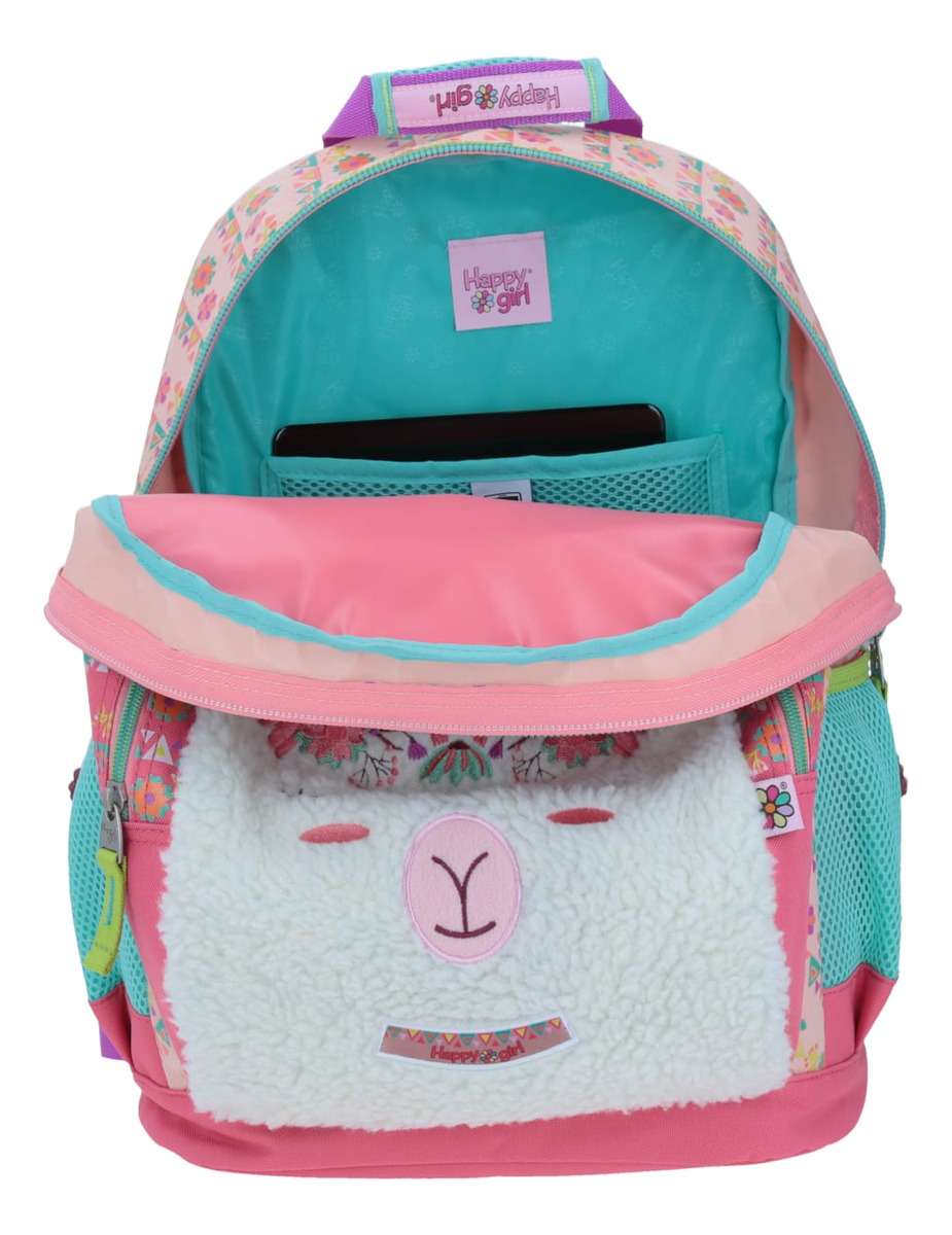 Mochila Grande Chenson Primaria Happy Girl Porta Tablet Llama Peluche Coleccion Drama Hg64470-p Color Rosa 3