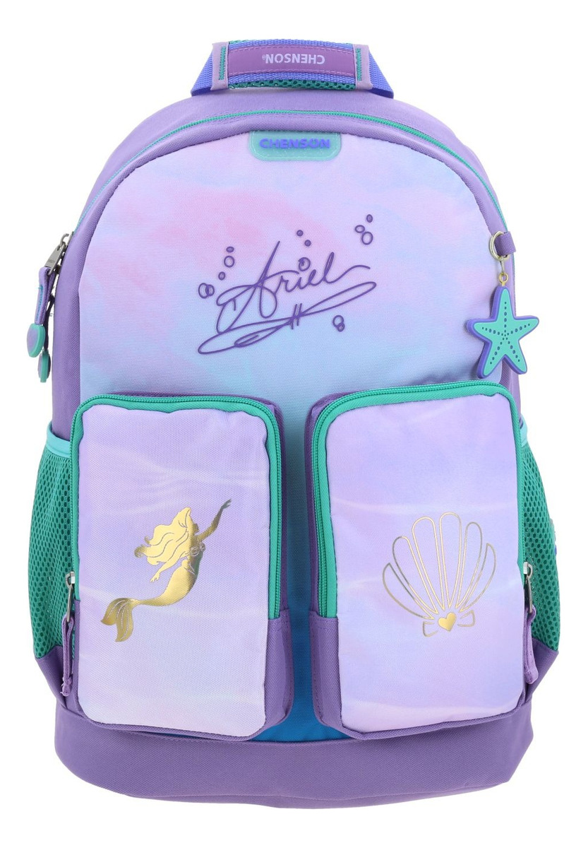 Mochila Grande Chenson Princesas Ariel Deeper Escolar Niña Pr70266-v