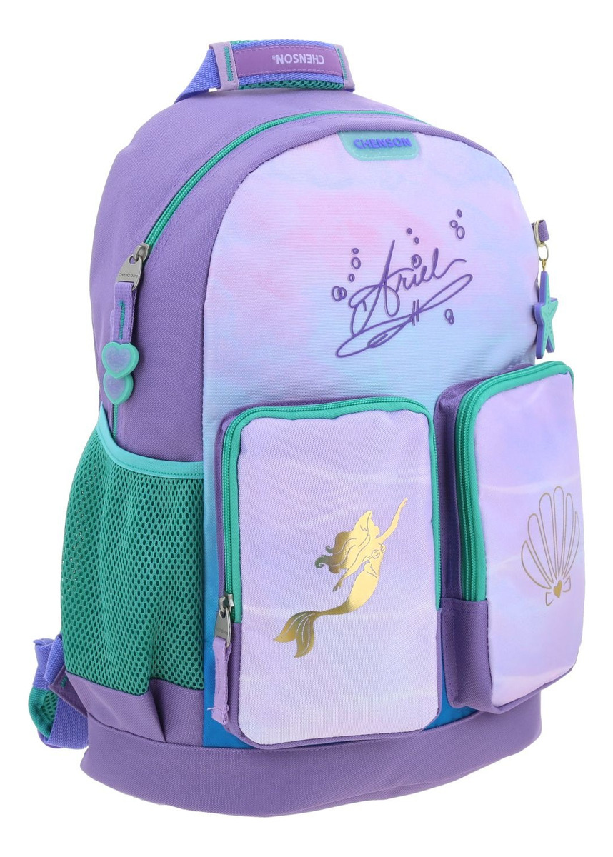 Mochila Grande Chenson Princesas Ariel Deeper Escolar Niña Pr70266-v 4