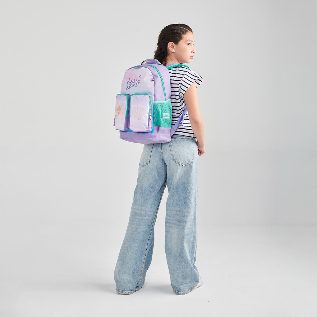 Mochila Grande Chenson Princesas Ariel Deeper Escolar Niña Pr70266-v - vista 2