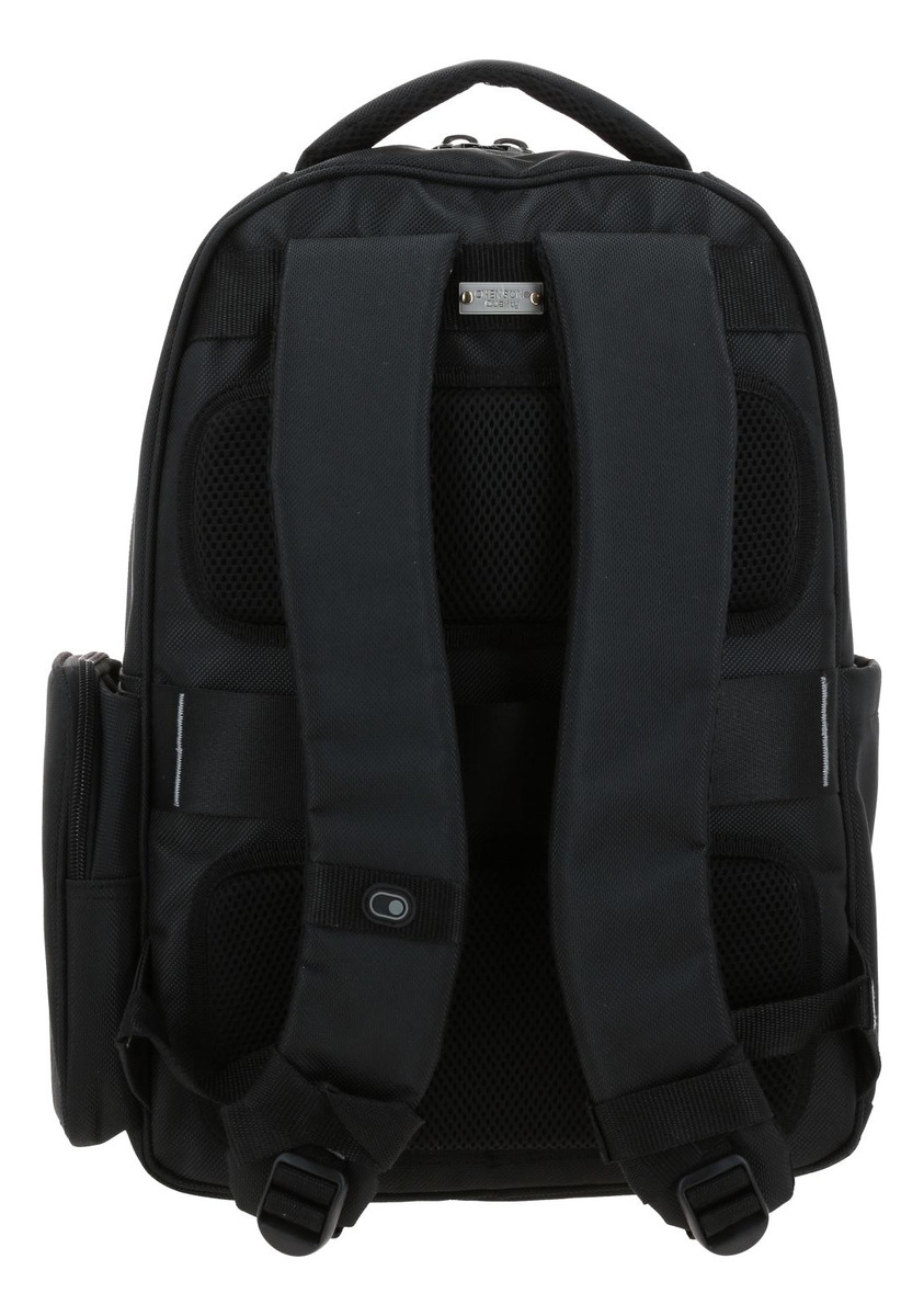 Mochila Grande Chenson Pro Ar Ejecutiva Profesional Color Negro Multiples Bolsillos Diseño De La Tela Lisa 2