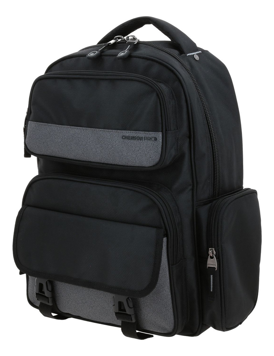 Mochila Grande Chenson Pro Ar Ejecutiva Profesional Color Negro Multiples Bolsillos Diseño De La Tela Lisa - vista 2