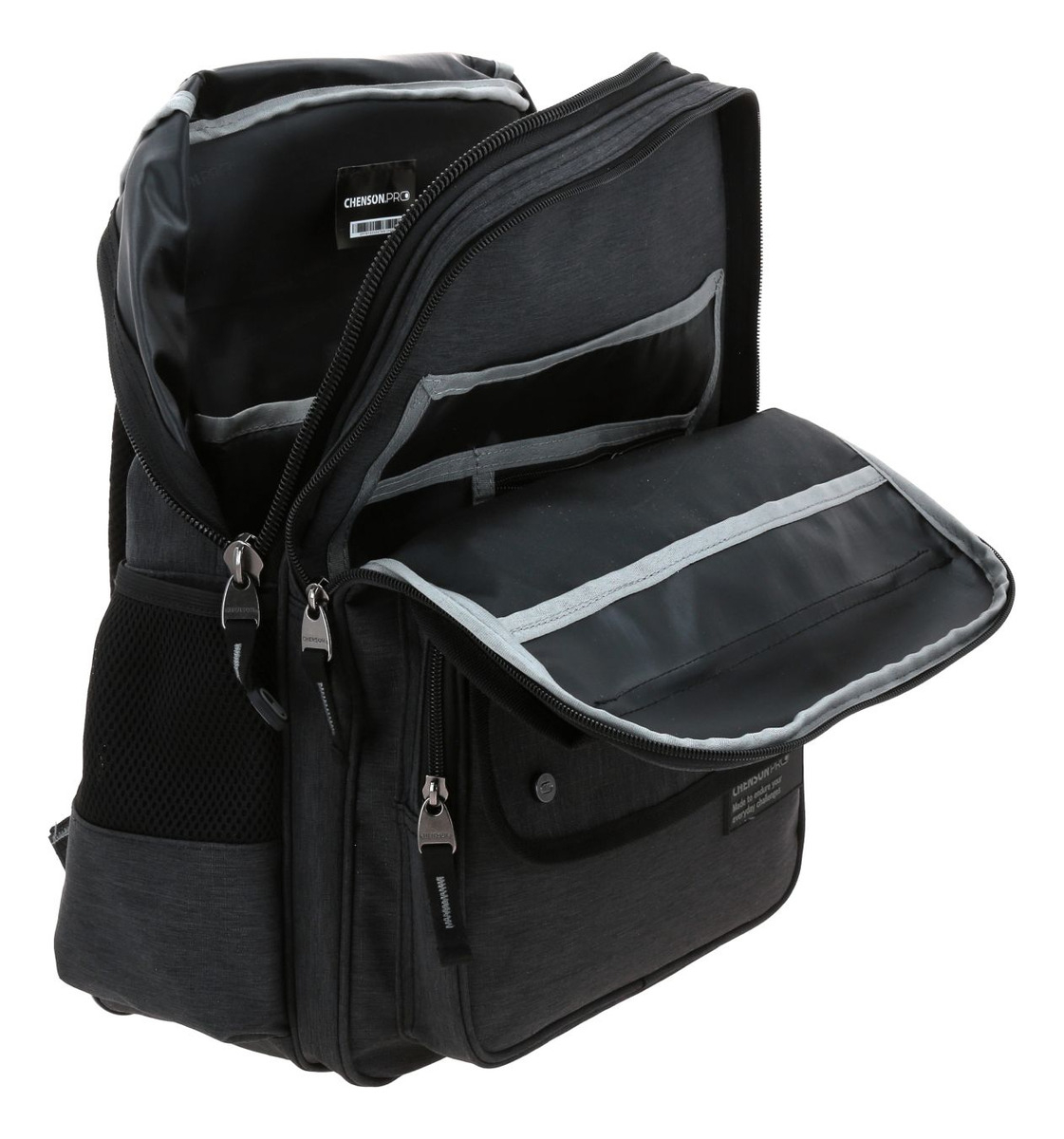 Mochila Grande Chenson Pro Ar Ejecutiva Profesional Color Negro Unisex Diseño De La Tela Lisa 4