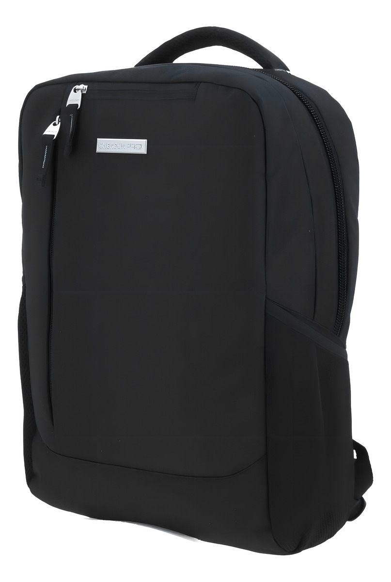 Mochila Grande Chenson Pro Evan Negro Porta Laptop Diseño De La Tela Liso 2
