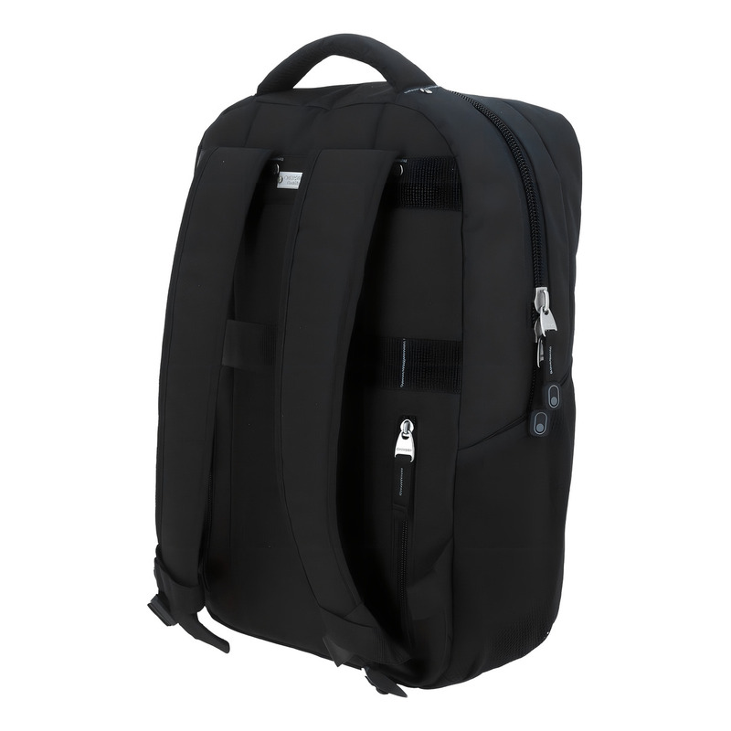 Mochila Grande Chenson Pro Evan Negro Porta Laptop Diseño De La Tela Liso 3