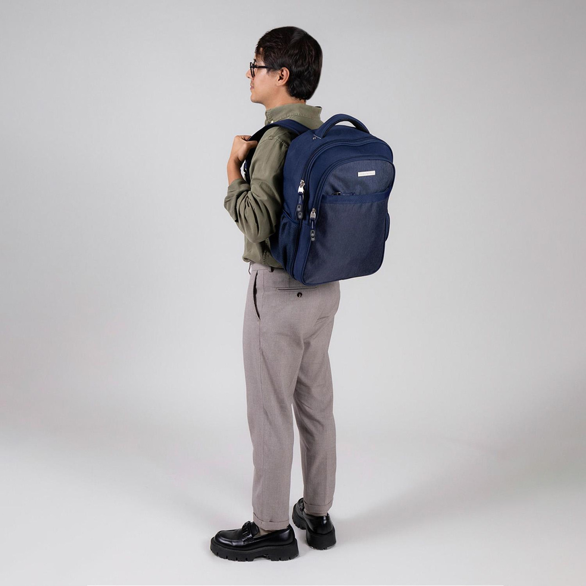 Mochila Grande Chenson Pro Heri Azul Porta Laptop De 15 - vista 2