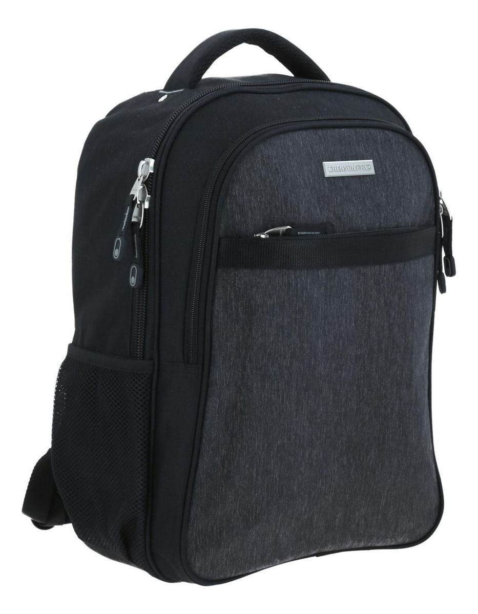 Mochila Grande Chenson Pro Heri Negro Porta Laptop De 15 2