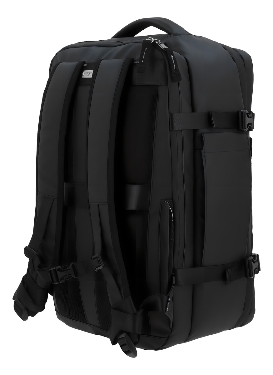 Mochila Grande Chenson Pro Rambo Color Negro Multiples Bolsillos Porta Laptop Diseño De La Tela Lisa 3