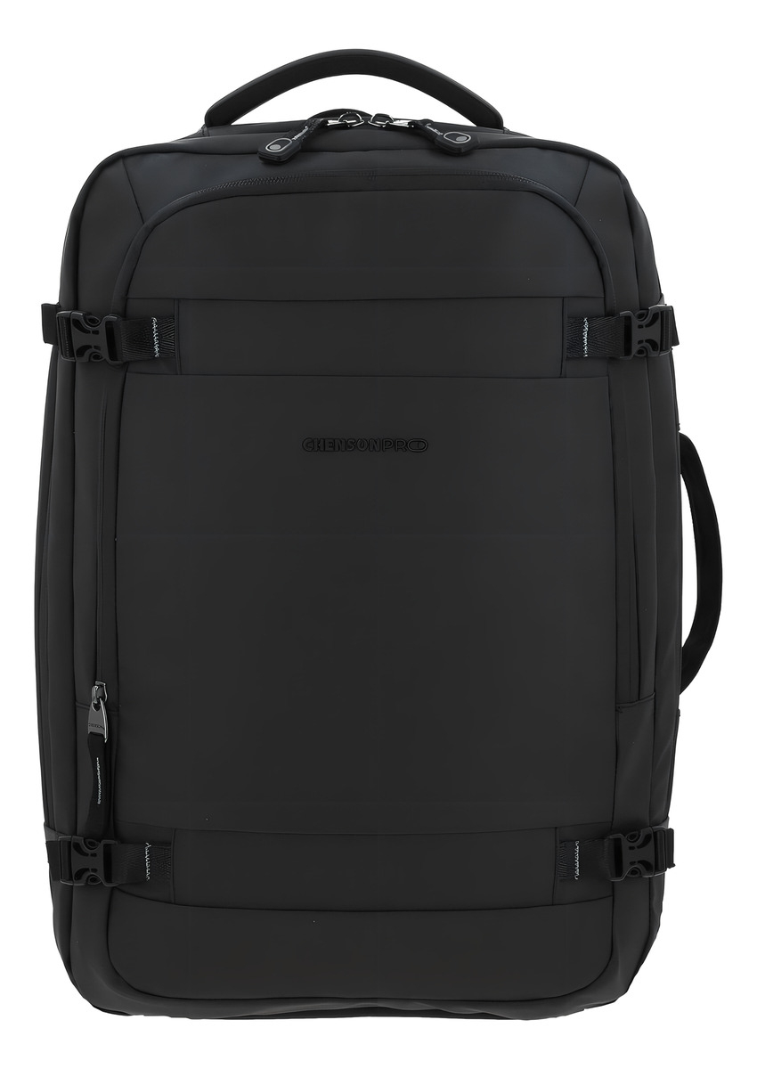 Mochila Grande Chenson Pro Rambo Color Negro Porta Laptop Diseño De La Tela Lisa