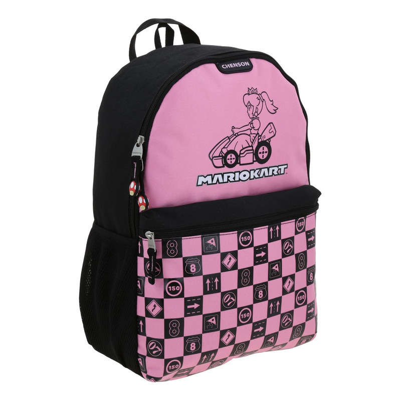 Mochila Grande Chenson Super Mario Kart Gogo Peach Niña Dama Color Negro Diseño De La Tela Liso 2