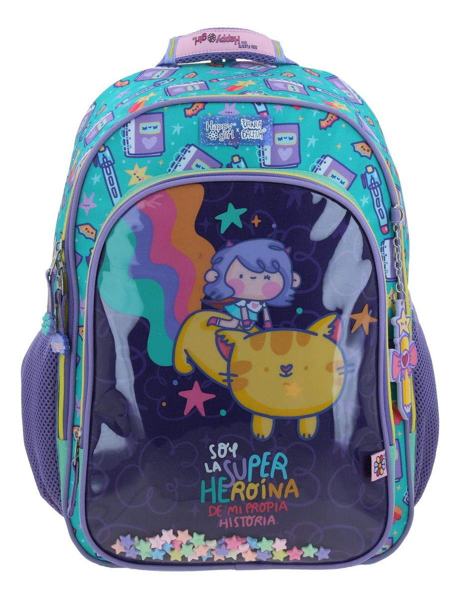 Mochila Grande Chenson Vania Bachur Josed Para Niña Escolar Color Turquesa Diseño De La Tela Liso