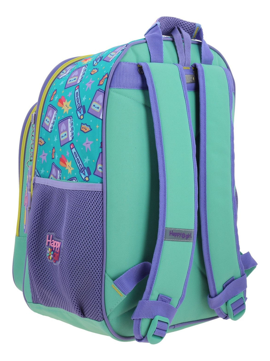 Mochila Grande Chenson Vania Bachur Josed Para Niña Escolar Color Turquesa Diseño De La Tela Liso 5