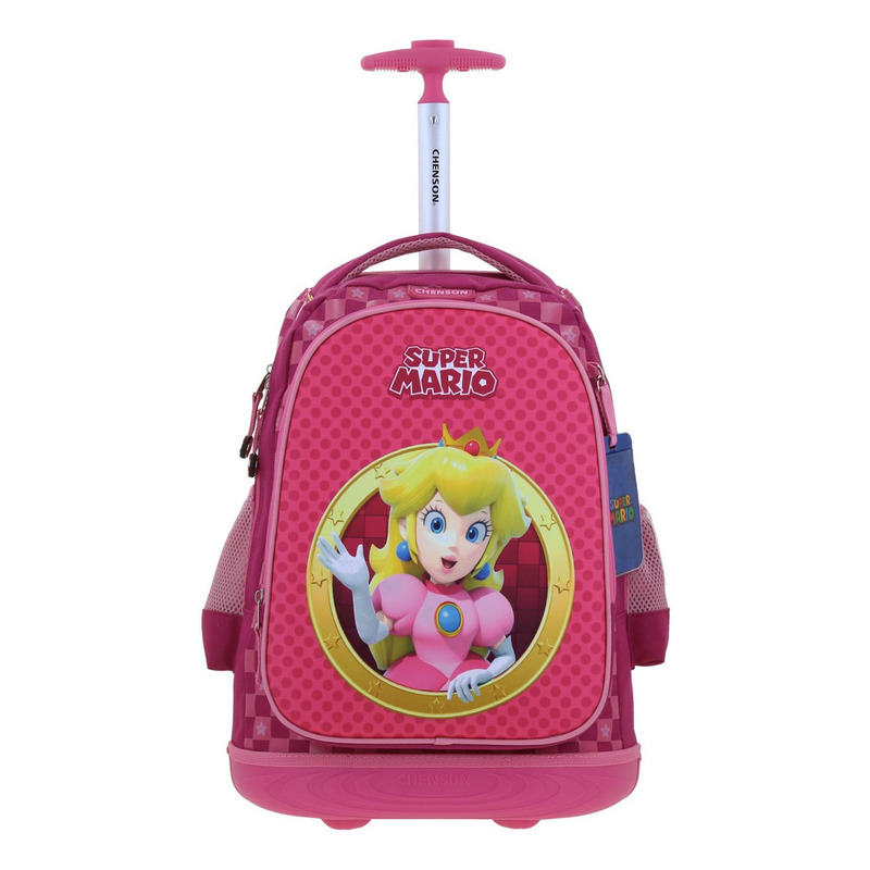 Mochila Grande Con Ruedas Chenson Mario Bros Peach Barb