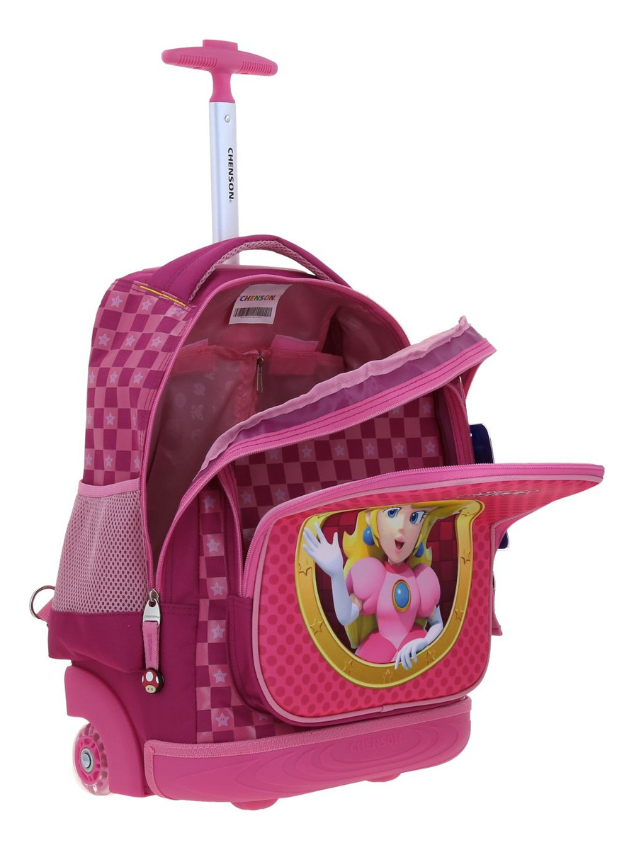 Mochila Grande Con Ruedas Chenson Mario Bros Peach Barb - vista 2