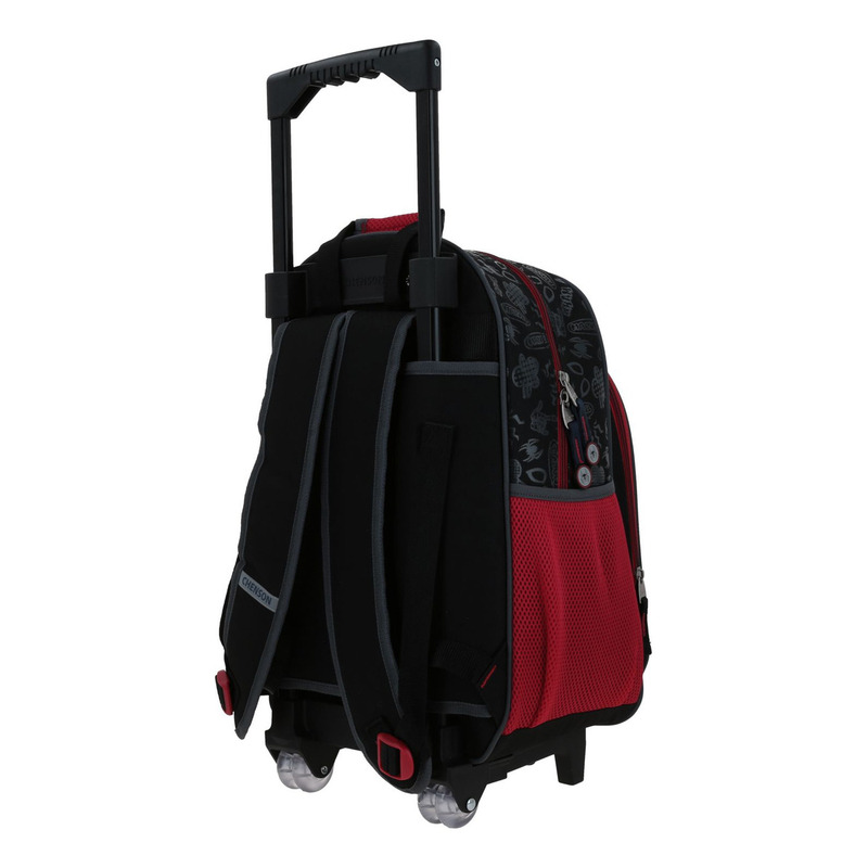Mochila Grande Con Ruedas Chenson Miles Morales Marvel Drapo Mm70294-3 Color Negro 3