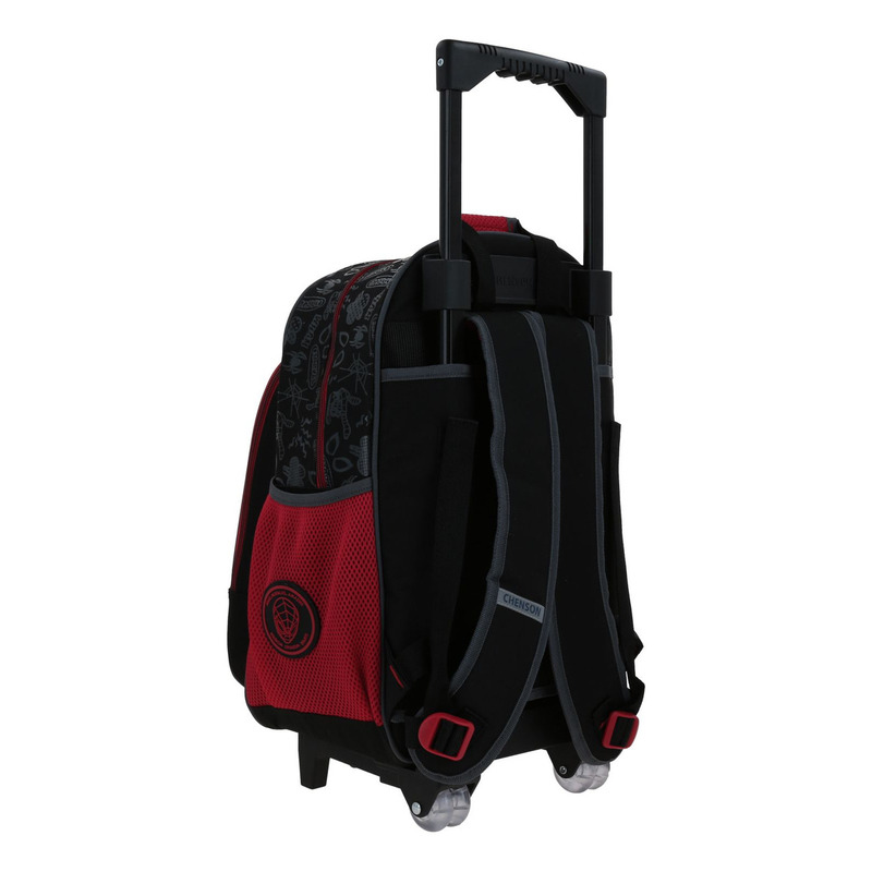 Mochila Grande Con Ruedas Chenson Miles Morales Marvel Drapo Mm70294-3 Color Negro 5
