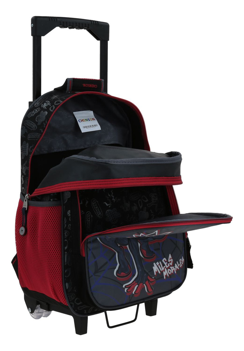 Mochila Grande Con Ruedas Chenson Miles Morales Marvel Drapo Mm70294-3 Color Negro - vista 2