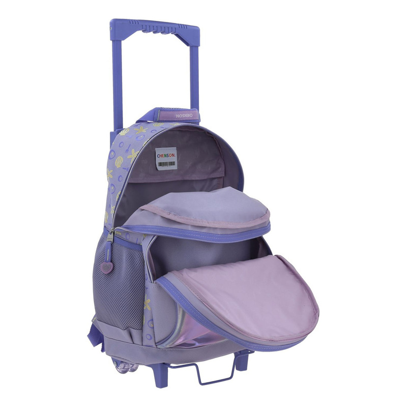 Mochila Grande Con Ruedas Fabrica Chenson Disney Princesas Sirenita Sia Pr70614-v 5