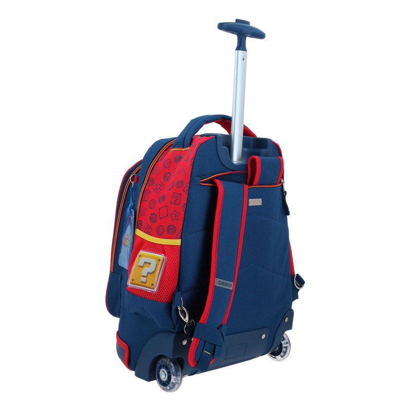 Mochila Grande Con Ruedas Y Luces Led Chenson Mario Gronshi 3