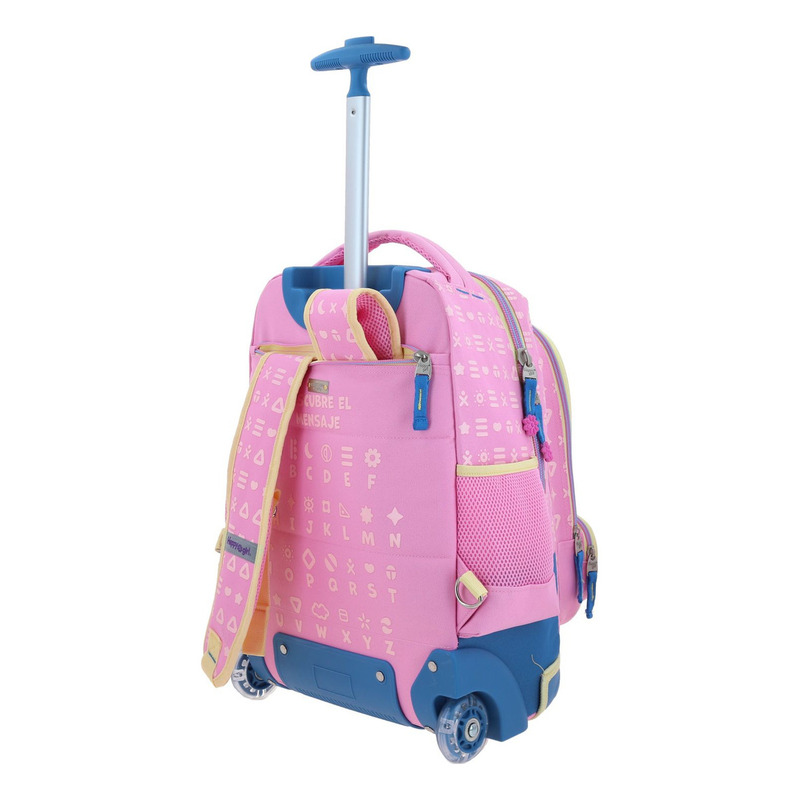 Mochila Grande Con Ruedas Y Luces Led Happy Girl Gispy 3