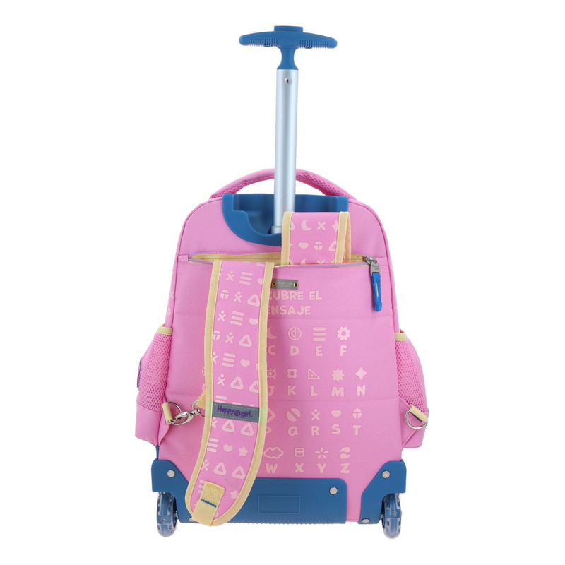 Mochila Grande Con Ruedas Y Luces Led Happy Girl Gispy 5