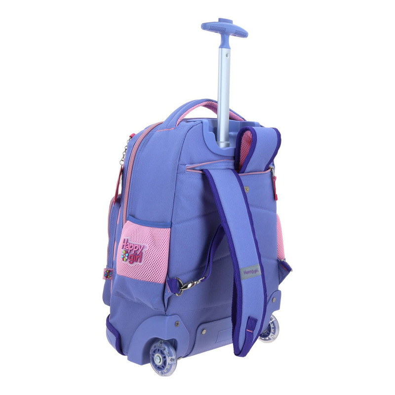 Mochila Grande De Ruedas Con Luz Led Happy Girl Chester 3