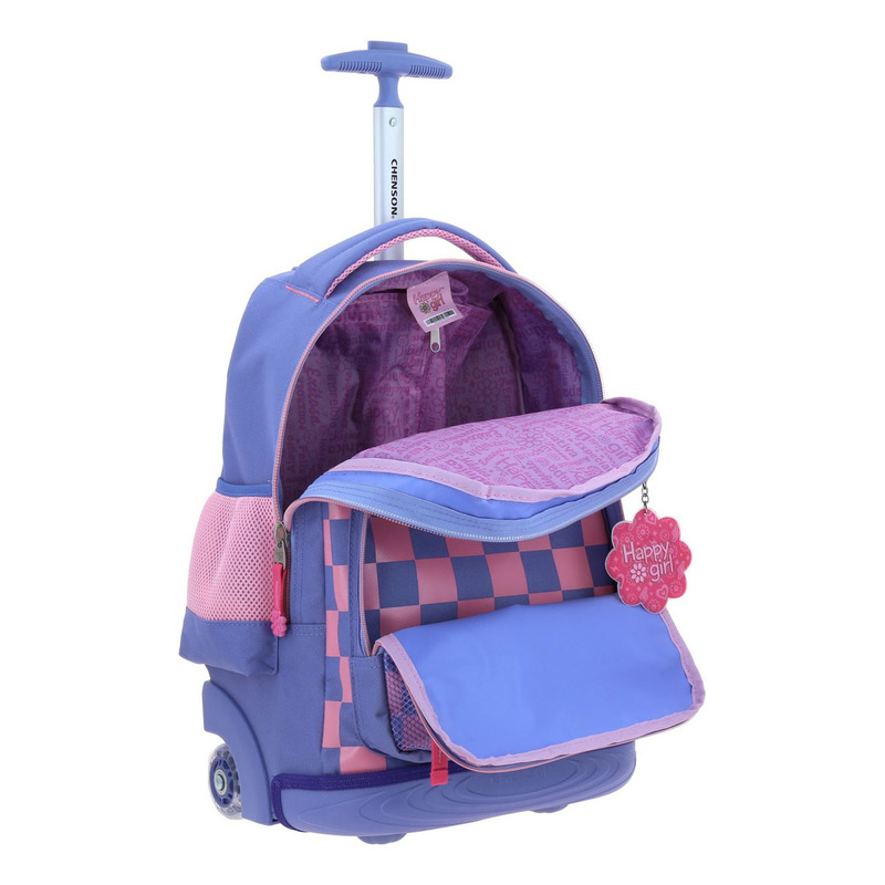 Mochila Grande De Ruedas Con Luz Led Happy Girl Chester 5