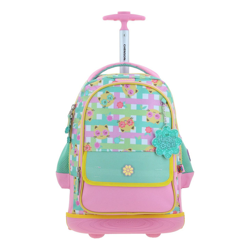 Mochila Grande De Ruedas Con Luz Led Happy Girl Wendy