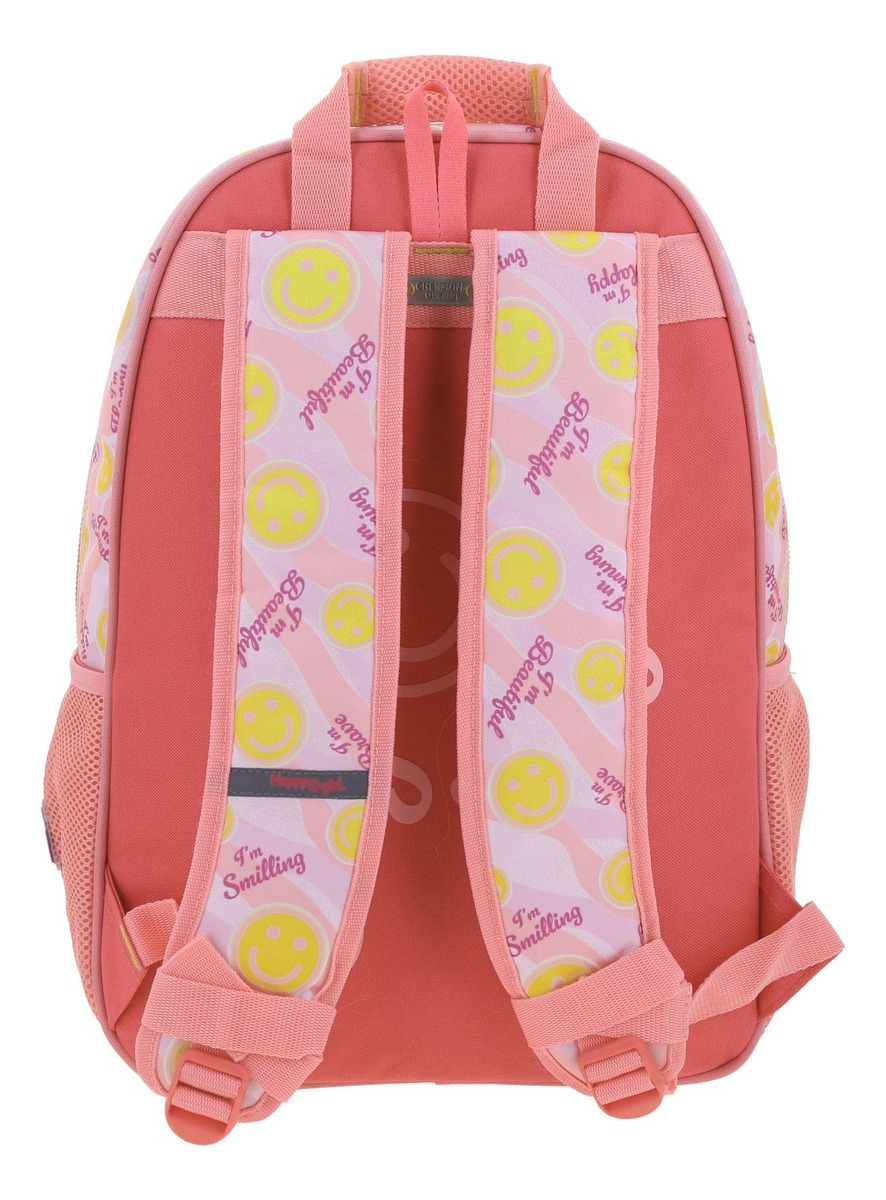 Mochila Grande Escolar Chenson Happy Girl Smil Para Niña Primaria Color Rosa Diseño De La Tela Lisa 3