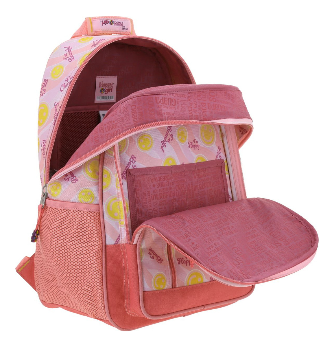 Mochila Grande Escolar Chenson Happy Girl Smil Para Niña Primaria Color Rosa Diseño De La Tela Lisa 4