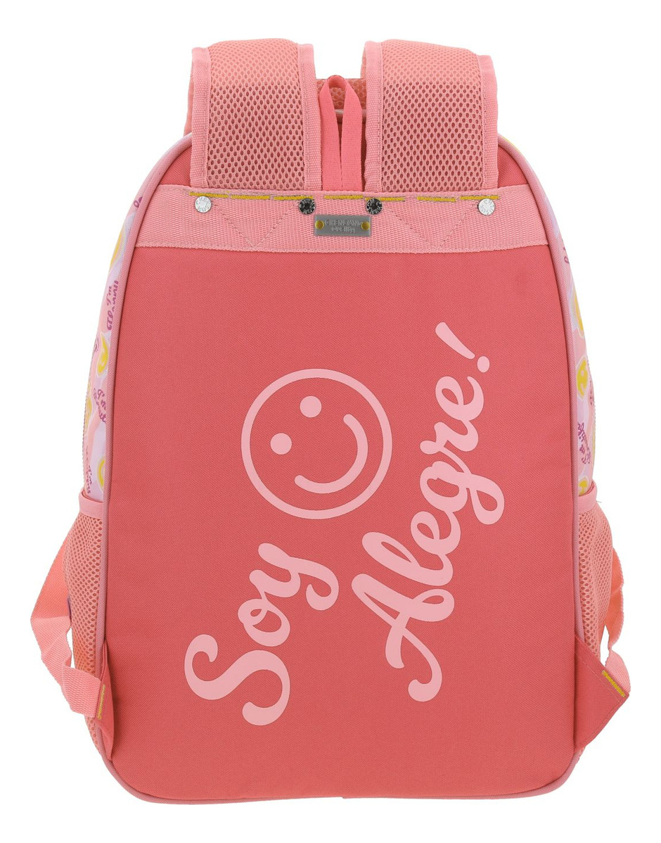 Mochila Grande Escolar Chenson Happy Girl Smil Para Niña Primaria Color Rosa Diseño De La Tela Lisa 5
