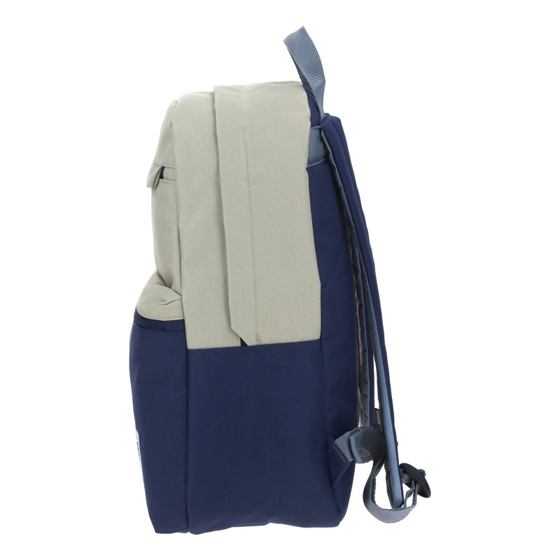 Mochila Grande Juvenil Colors Unisex Beige Con Azul Marino 3
