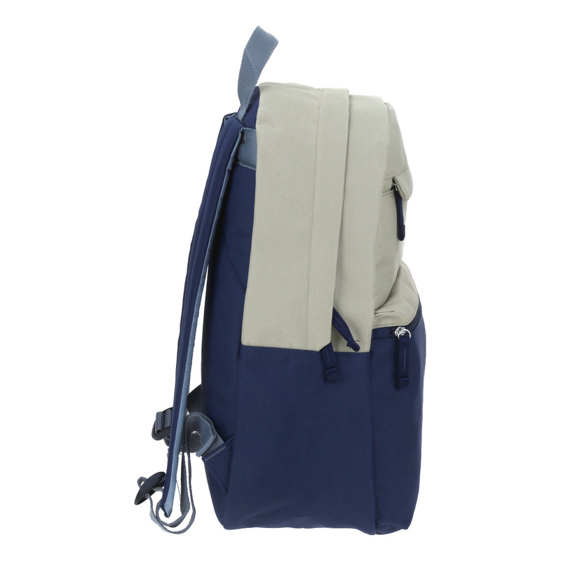Mochila Grande Juvenil Colors Unisex Beige Con Azul Marino 5