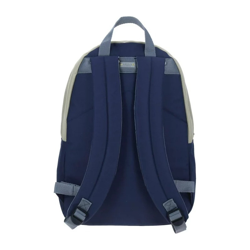 Mochila Grande Juvenil Colors Unisex Beige Con Azul Marino - vista 2