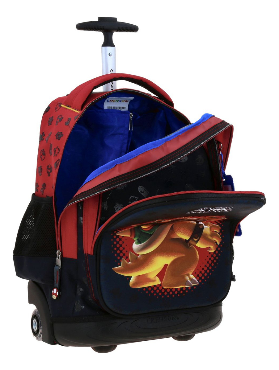 Mochila Grande Ruedas Chenson Mario Bros Bowie - vista 2