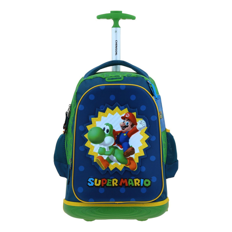 Mochila Grande Ruedas Chenson Mario Bros Yoshi Sploshi