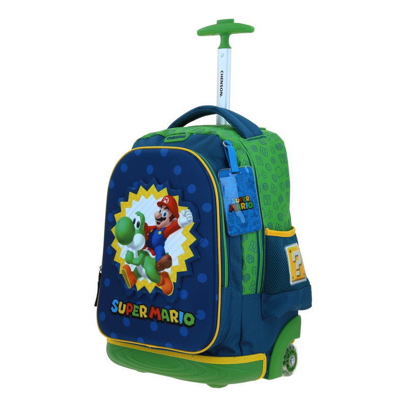 Mochila Grande Ruedas Chenson Mario Bros Yoshi Sploshi 2