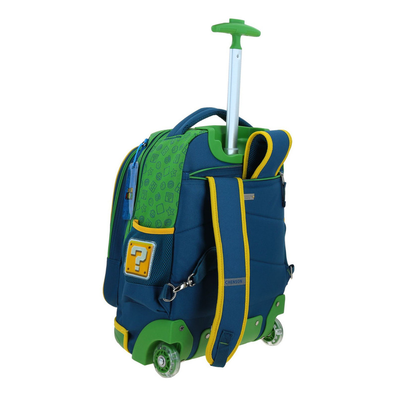 Mochila Grande Ruedas Chenson Mario Bros Yoshi Sploshi 3