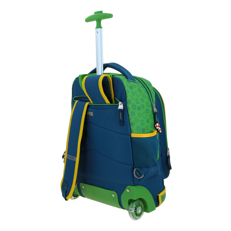 Mochila Grande Ruedas Chenson Mario Bros Yoshi Sploshi - vista 2